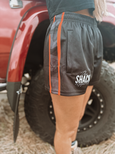 Load image into Gallery viewer, Footy Shorts with pockets - Black/Orange Camo
